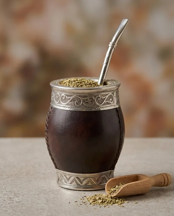 Mate imperial con guarda de alpaca ornamentada