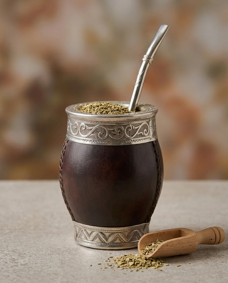 Mate imperial con guarda de alpaca ornamentada